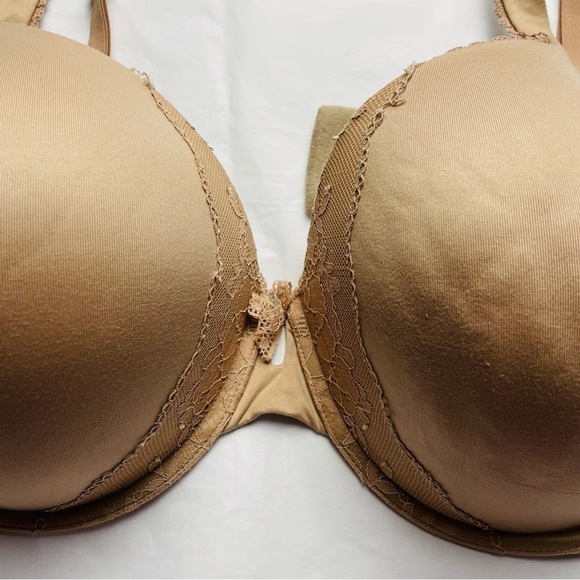 Victoria’s Secret Body Victoria Beige Lace Perfect Shape Underwire Bra, 38DDD - Picture 2 of 9